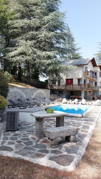Chalet 14 Pers Avec Vue Panoramique Et Piscine Chauffee Genolhac Exterior foto