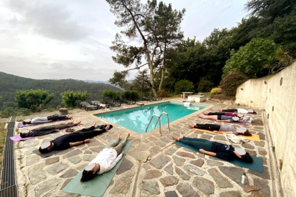 Chalet 14 Pers Avec Vue Panoramique Et Piscine Chauffee Genolhac Exterior foto
