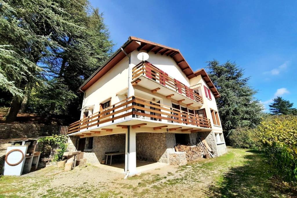 Chalet 14 Pers Avec Vue Panoramique Et Piscine Chauffee Genolhac Exterior foto